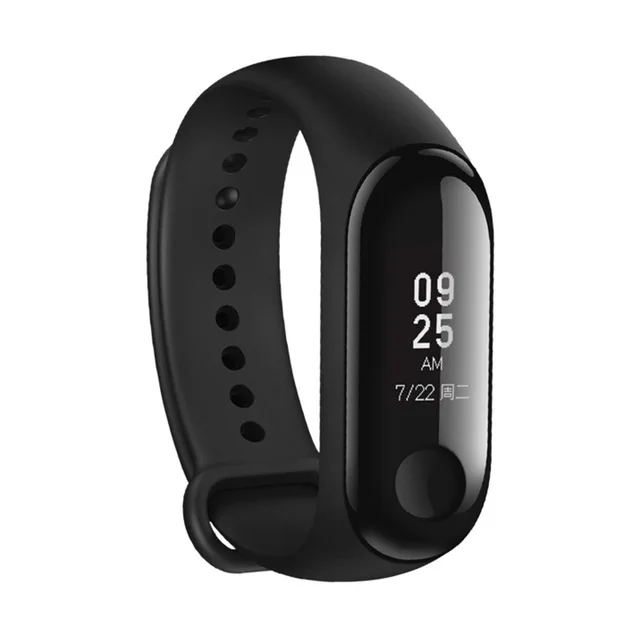 Xiaomi mi браслет на запястье 3 Смарт-Браслет фитнес mi Band 3 большой сенсорный экран OLED частота сердечных сокращений Smartband - Цвет: Черный