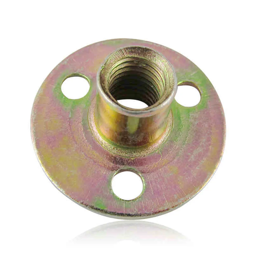 

3PCS M8 M10 three hole locking flange nut iron metal threaded flange coupling furniture link nut iron plate nut