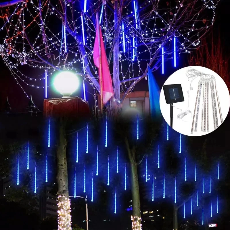 

Solar Powered LED Meteor Shower Rain Garden Tree HoliDay Light LED String Lights For Indoor Outdoor Garden Wedding Party Decor