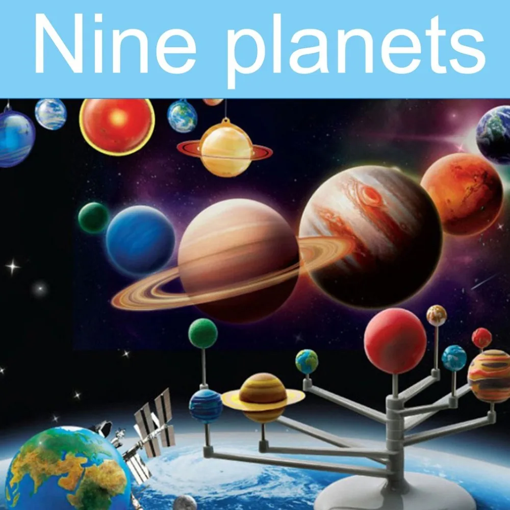 

DIY Early Educational Toys Nine planets in Solar System Planetarium Model Kit Astronomy Science Project Toys For Kids Children