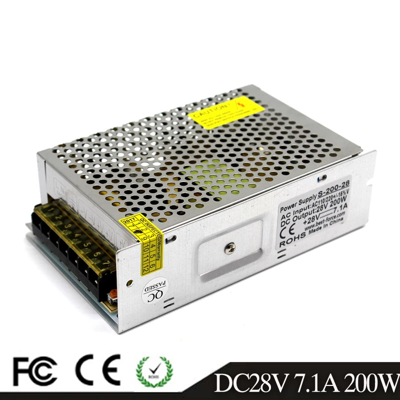 

DC Power Supply 28V 7.1A 200w Led Driver Transformer AC110V 220V to DC28V Power Adapter for CNC CCTV Motor Led light 3D Printer