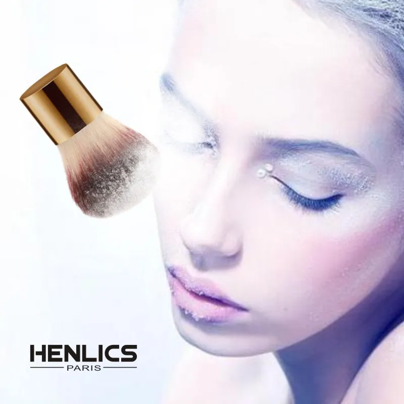 HENLICS 24 Hour Long Lasting Velvet Loose Powder Concealer with Makeup Brush 2pcslot Oil-control Loose Mineral Makeup Powder (18)