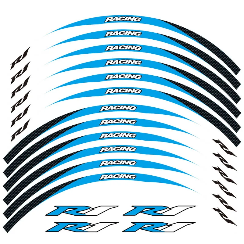 Новая высококачественная 12 шт. подходит мотоциклетная наклейка для колес полоса светоотражающий обод для Yamaha YZF R1