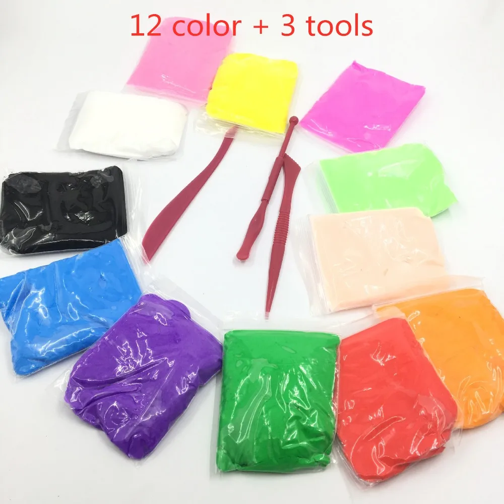 

Colorful Plasticine DIY Clay Educational Toy Air Dry Light Clay With 3 Tools For kids Birthday Gift