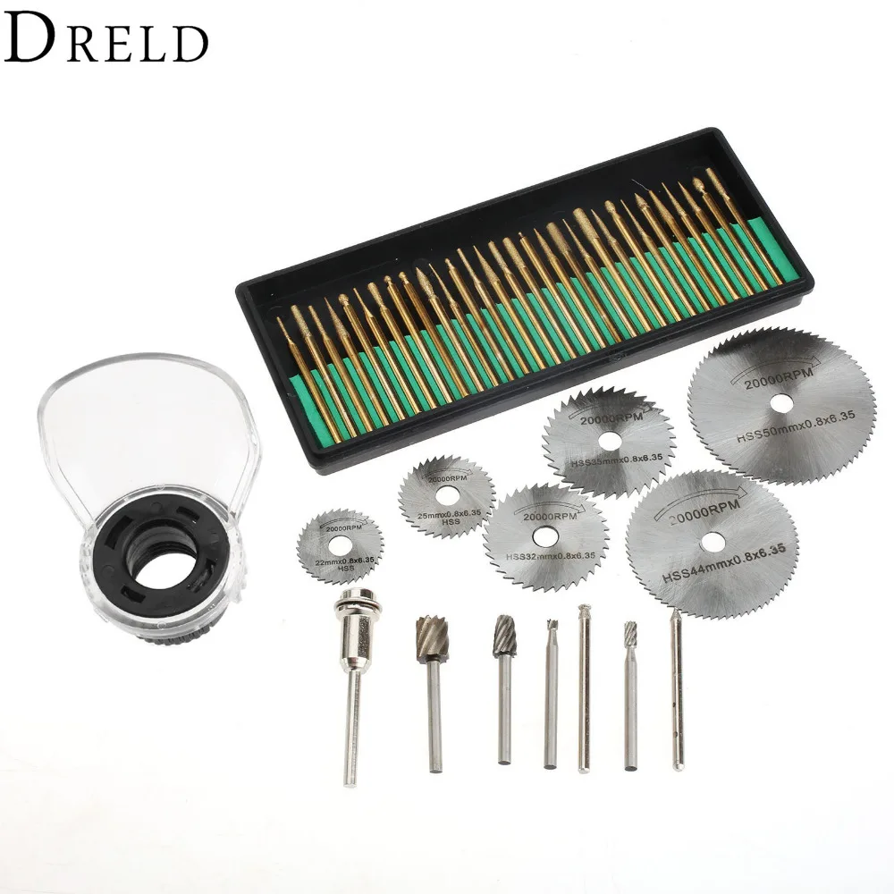 44Pcs Rotary Tool Attachment Dremel Accessories Set Diamond Burr Bit