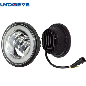 

Undoeve 4.5 Inch Round Led Fog Lights Passing Lamps Auxiliary Light Bulbs with Halo DRL for Motorcycles