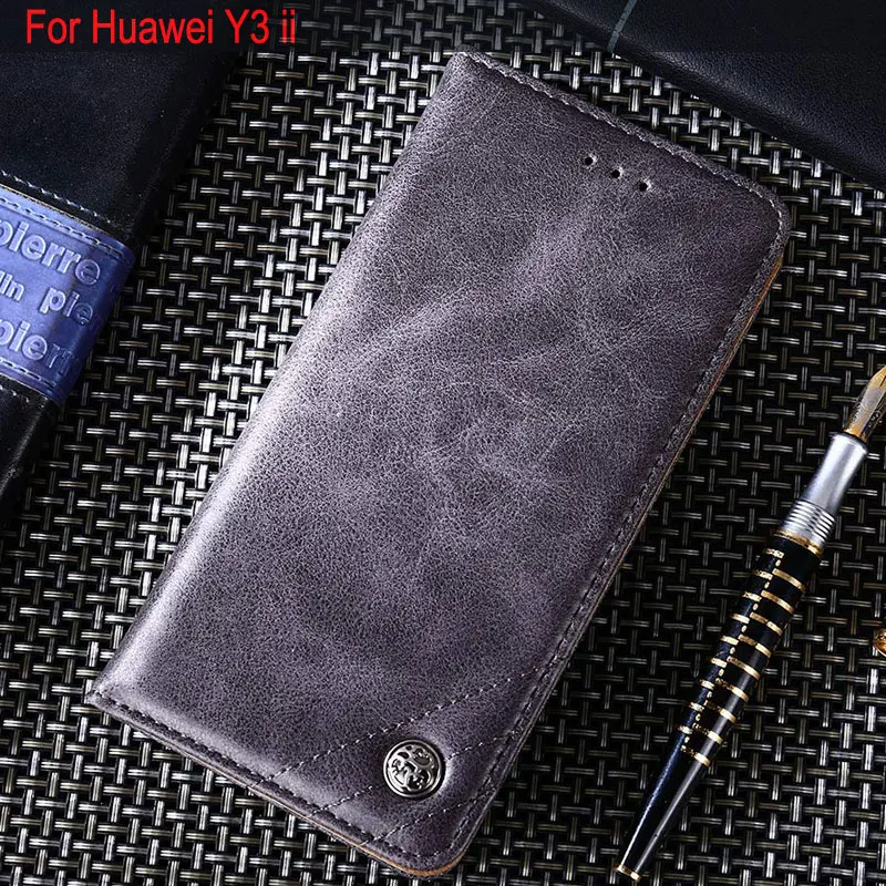 Для Huawei Y3 II чехол Роскошный кожаный флип-чехол с подставкой и карманом для карты