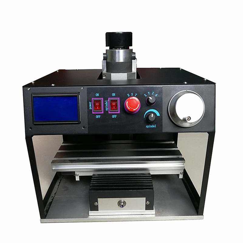 

Vertical Mini CNC Router 100*100 Wood Engraving Machine 400W PCB Milling Machine with Cover