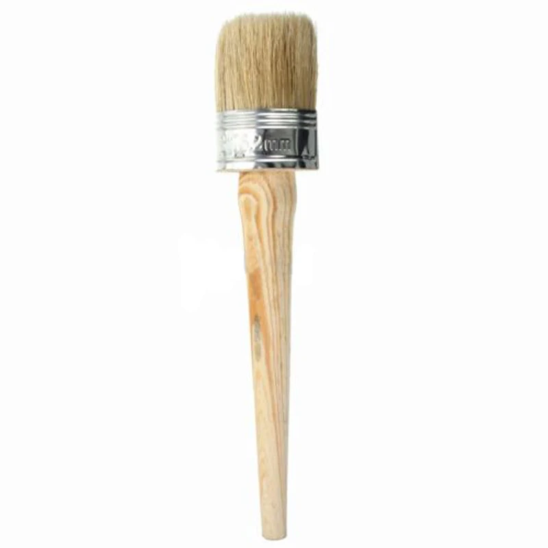 

Useful 50mm Wooden Handle Round Bristle Chalk Oil Paint Painting Wax Brushes 185mm Long