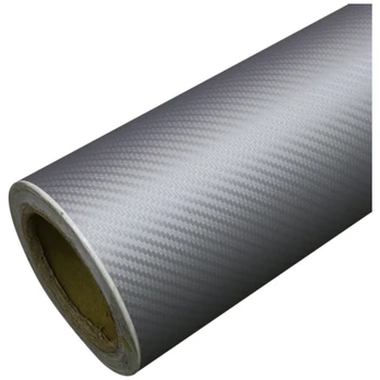 

AUTO DIY 30x127 3D Carbon Fiber Decal Vinyl Film Wrap Roll Adhesive Car Sticker Sheet silver