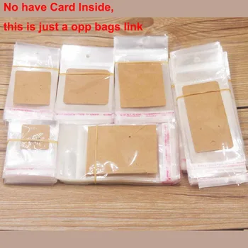 

100PCSMutli size jewerly Display card matching opp bagClear Self Adhesive Seal Plastic Storage Bag OPP Poly Package with hanger