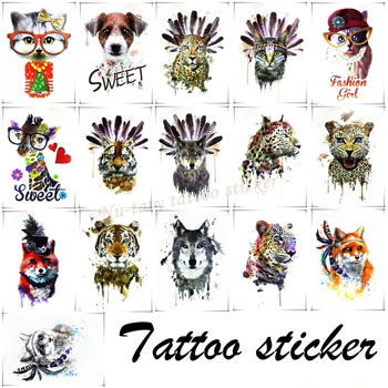 

Nu-TATY Cute animal head, waterproof temporary tattoo sticker, holiday party sticker, child female Tatoo Henna Wall Sticker