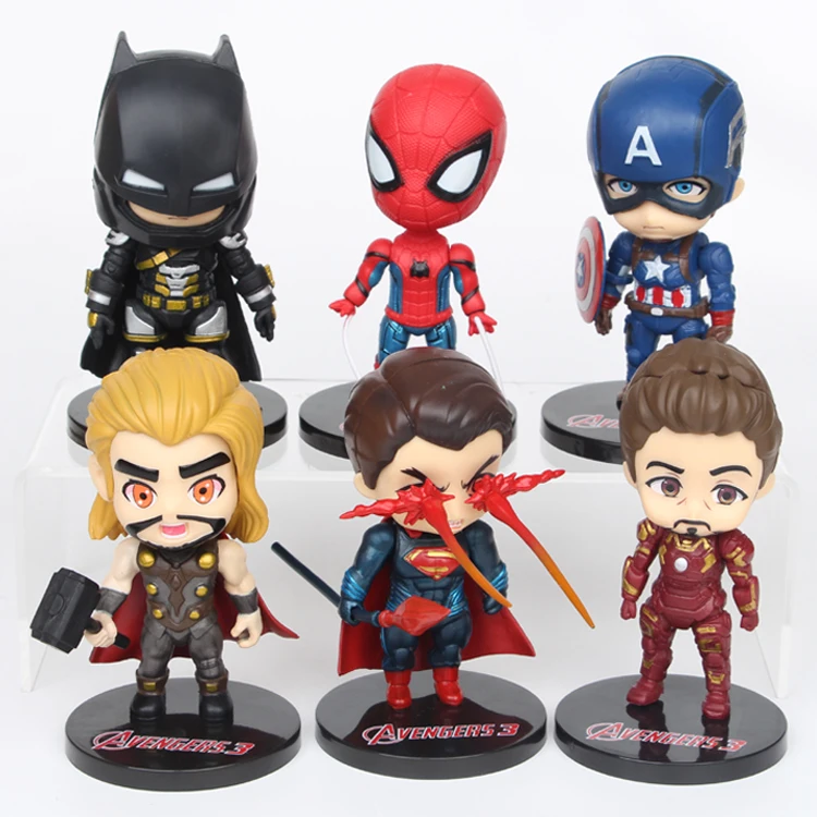 Disney с принтами &quotMarvel&quot &quotМстители&quot новинка Игрушки 10 см 6 шт. танос халкбастер