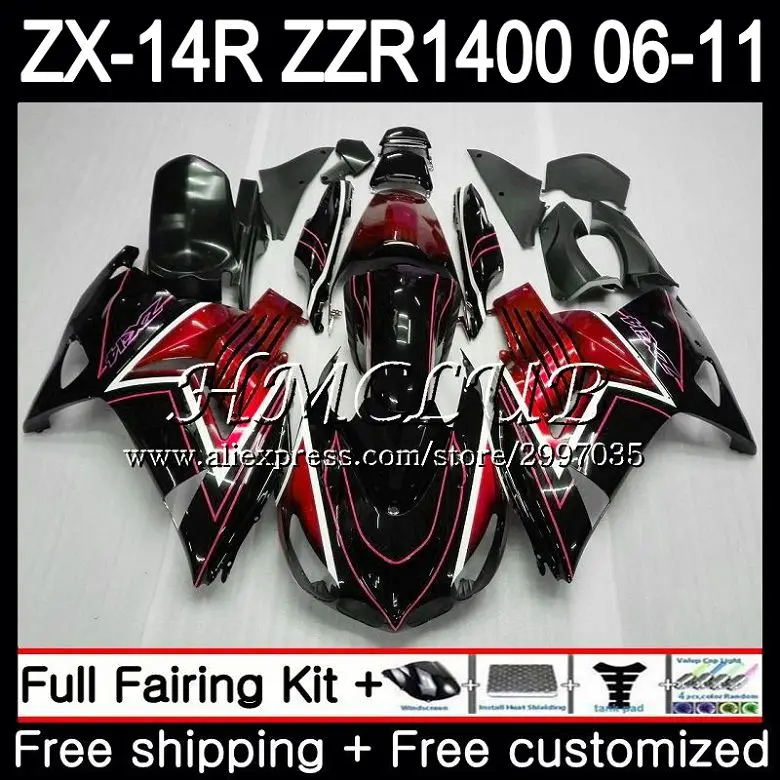 Набор для KAWASAKI NINJA ZX 14R 2006 2007 2008 2009 2010 2011 68HC.0 ZX-14R ZZR1400 ZX14R 06 07 08 09 10 11 обтекатель новый
