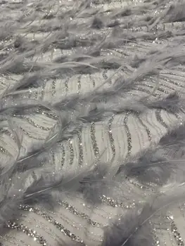 

Newest Sophia-5.1907 african tulle mesh fabric sparkly glued glitter sequins lace fabric for party dress