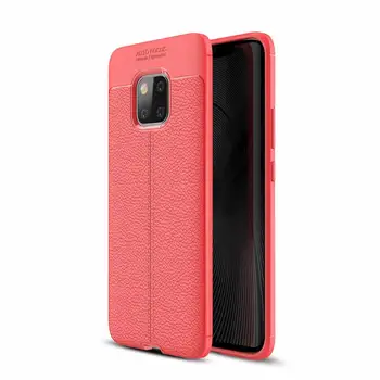 

200pcs Hybrid Litchi Pattern Soft TPU Case For Huawei Mate 30 Pro 20 Lite 10 20X Nova Anti-knock Armor Silicone Protection Cover