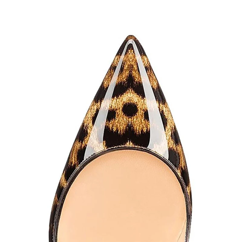 High Heels Shoes Women Leopard Print Sexy Pointy Toe Stilettos Women Pumps 10 12cm Party Heeled Designer Shoes Plus Size 11 12