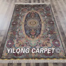 Yilong 5'x8' ручной работы Цветочные персидские ковры турецкий медальон шелковый ковер(SL151A5x8