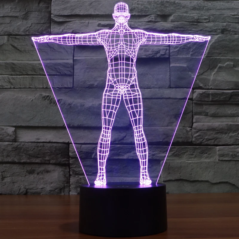

3D Desk Lamp Creative lava Lamp Man body 7 color Amazing Night Light Lamp USB Power Lamp touch Sensor Bedroom Desk for Holiday