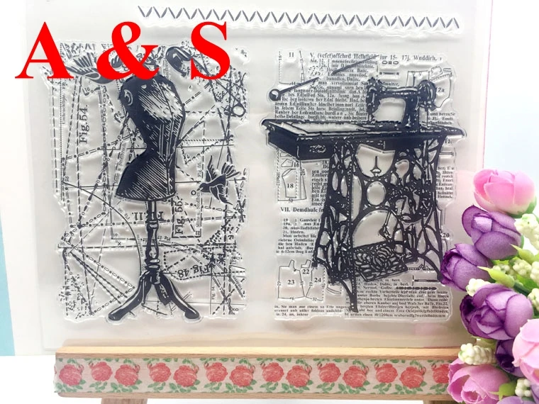 

CLEAR STAMPS Sewing Tools Scrapbook Card album paper craft silicon rubber transparent stamp