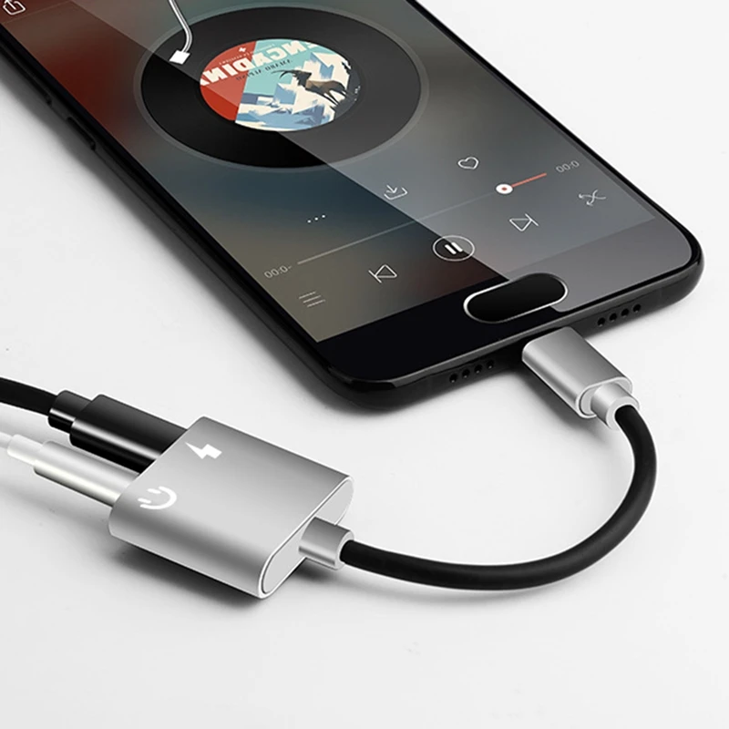 

2 in1 Type-C to 3.5mm Headphone Jack Adaptor/Connector Charger, Earphone Aux Audio & Charge Adaptor