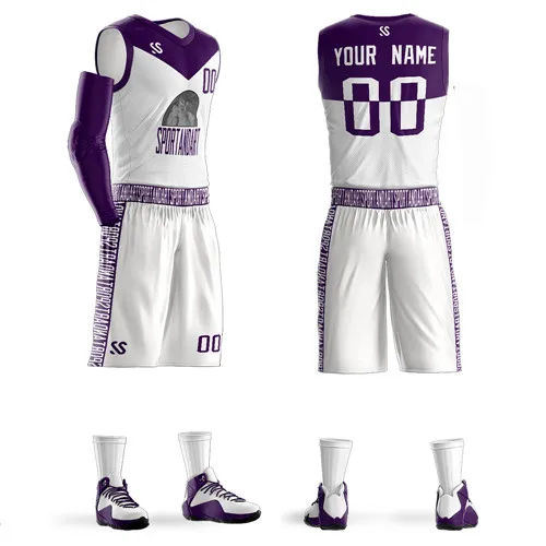 Custom Mens Youth Basketball Jerseys Basketball Set Clothes Breathable Team Sport Tracksuit