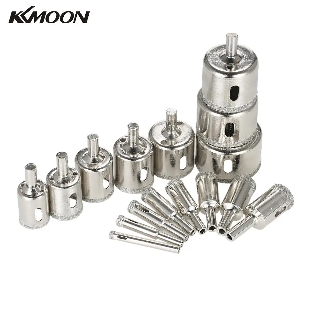 16PCS 6 50mm Glass Hole Saw Kit Diamond Coated Core Hole Saw Marble