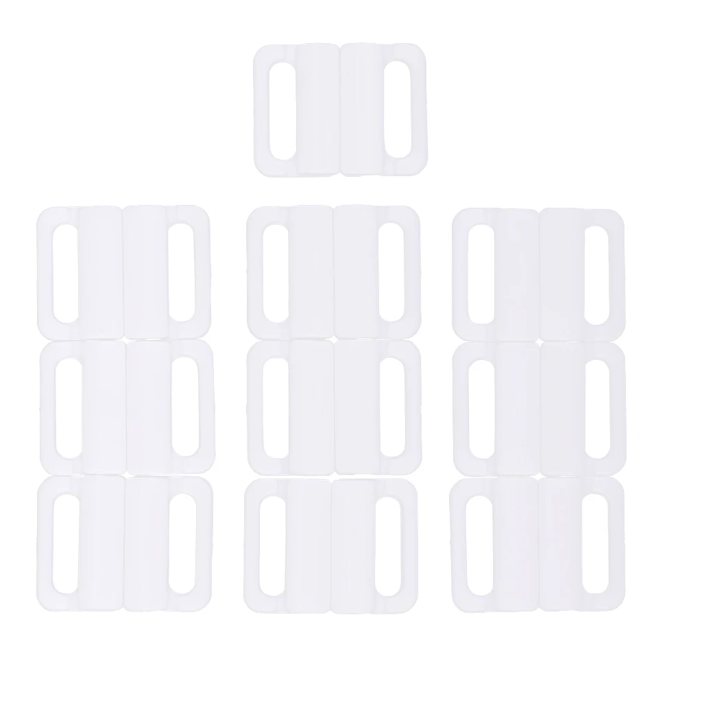 20 Pairs Plastic Bikini Clips Snap Hooks Bra Strap Swimwear Clasp Lingerie Supplies 14mm