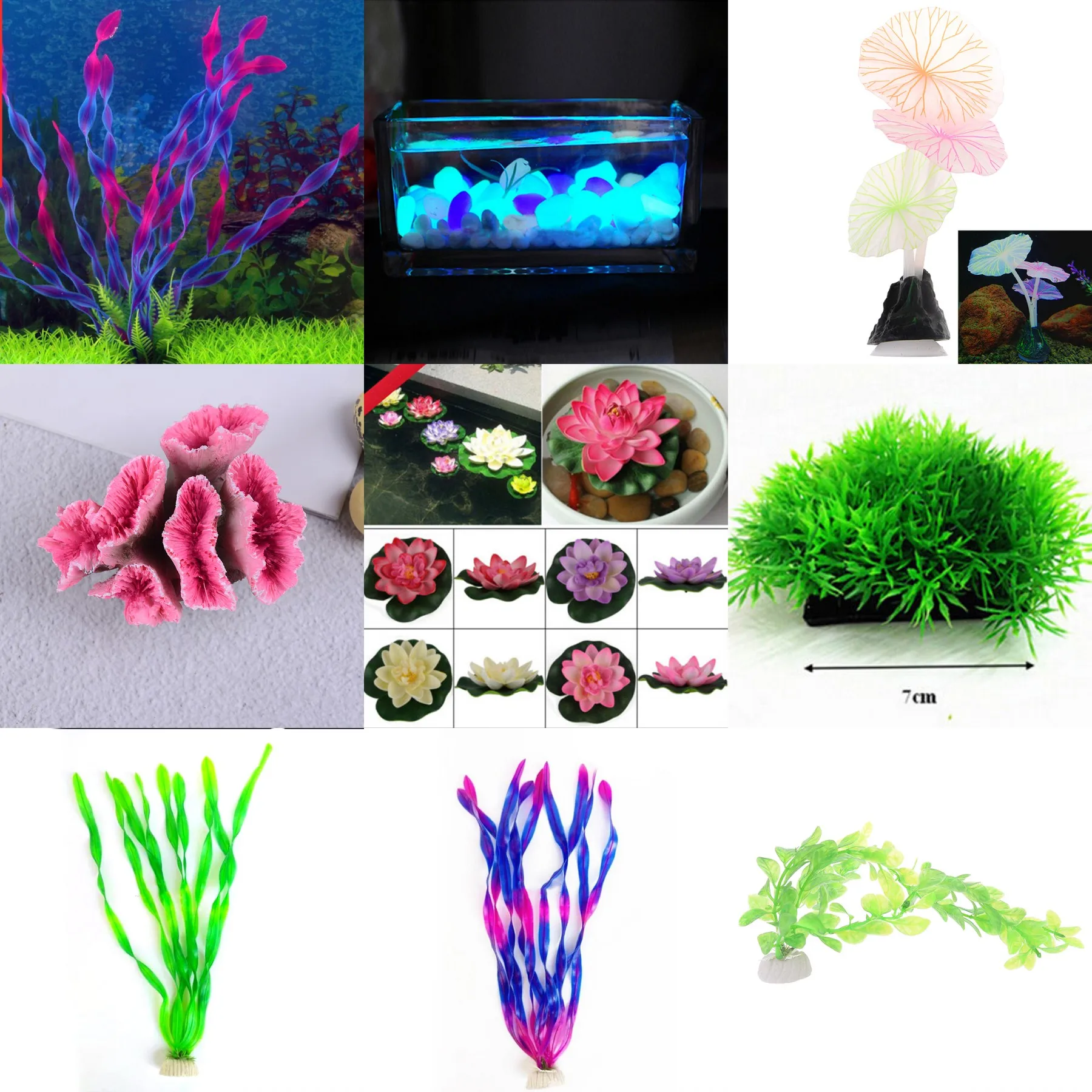Coral Floating Flower Artificial Plant Aquarium Landscape Decor Water Grass