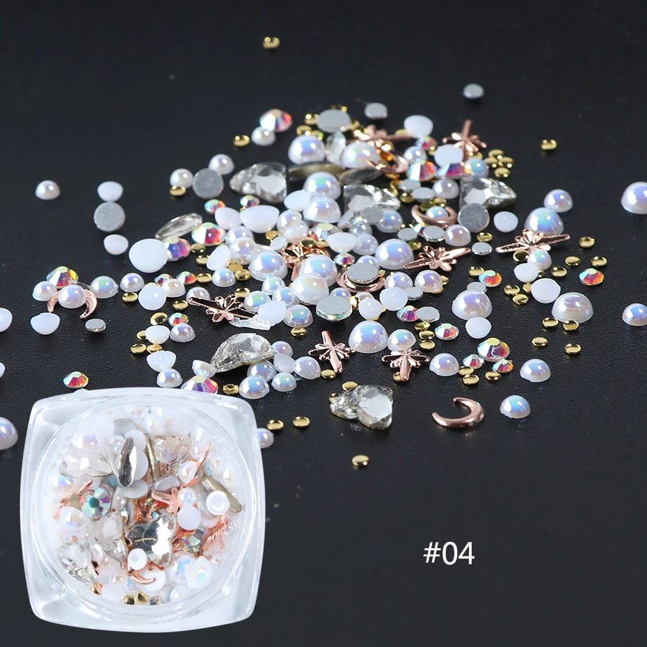 3D Mix Sizes Crystal AB Rhinestones Nail Art Decorations Charm Flatback Glitter Beads Jewelry Stones Manicure Accessories LA1018 (9)