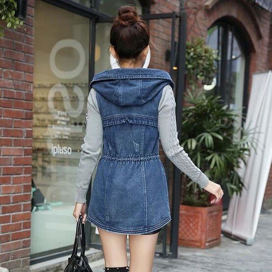 Zipper Les Denim Veste Taille 2018 La Hiver Longues Vestes Femmes Plus Survêtement Blue Tricoté Longs S2488 Nouveau Automne Jeans Pour Manches À Manteau Tdqzqwg