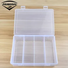 Полипропиленовый прозрачный пластиковый ящик для рыболовных снастей, 4 отделения, многофункциональный ящик для хранения рыболовной приманки со сливных отверстий