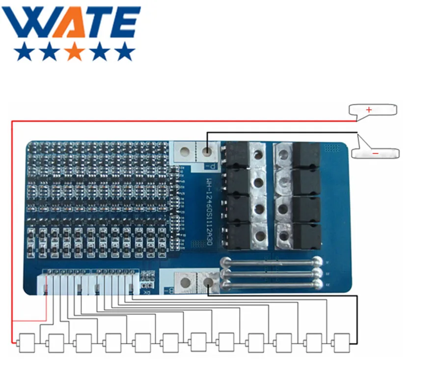12S lithium battery protection board 21A working current 50 4V lithium battery protection plate with balanced