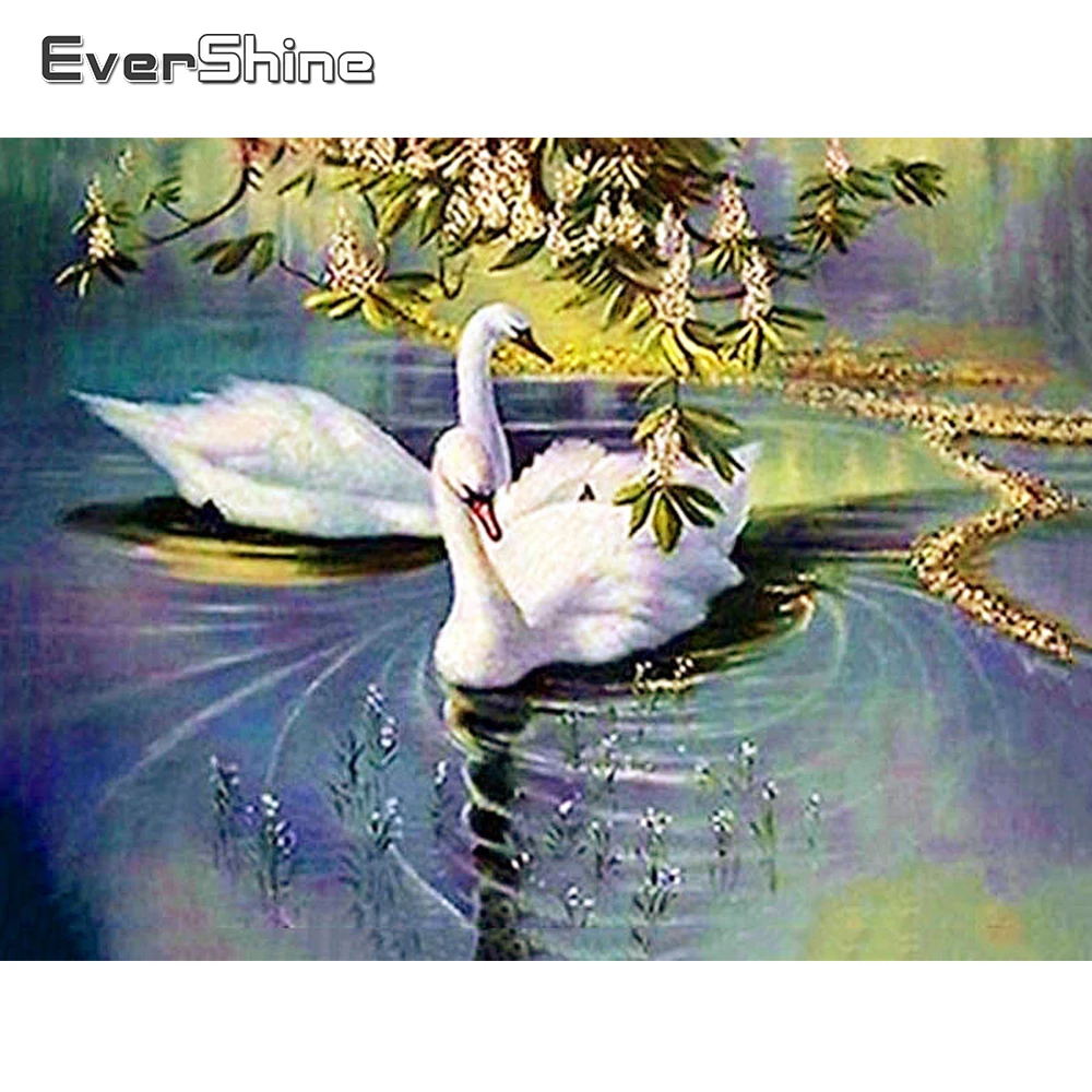 EverShine 5D DIY Алмазная мозаика полный дисплей лебедь Вышивка крестом алмазная