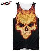 UJWI, новое поступление, брендовая одежда, 3D принт, модная мужская желтая майка в стиле хип-хоп, мужская, с черепами, большой размер