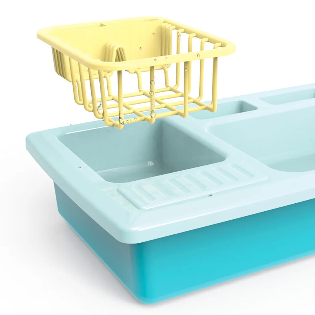 Mudança de Cor Crianças Brinquedos Pretend Play Kitchen Sink Calor Sensível Termocrômico Dishwash Playhouse Tool Kit Casa Limpa 6 Brinquedos de cozinha