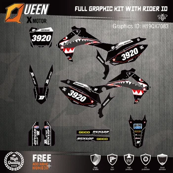 

Queen-X Custom Team Graphics Backgrounds Decals 3M Stickers Kit For Honda CRF250R 2014-2017 450R 2013-2016 083