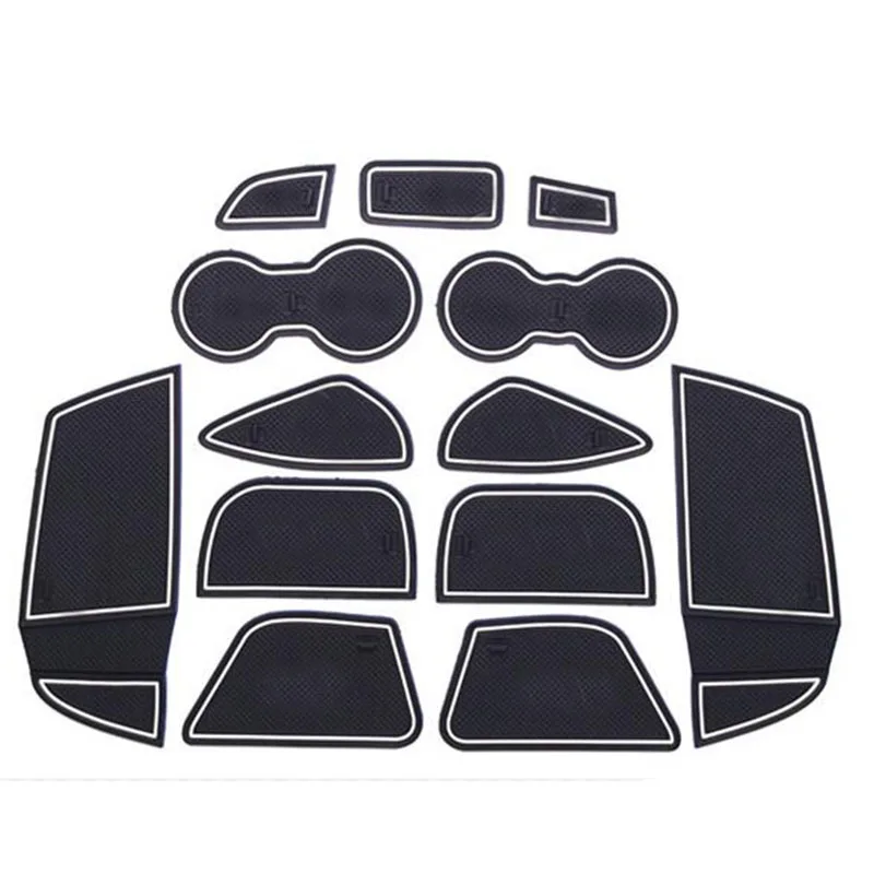 13 шт./компл. интерьер автомобиля чашки коврики слот двери ворота Pad ящик для хранения мат наклейки для Ford Focus 3 2012 2013 для леворульных автомобилей с логотипом