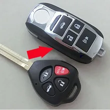 Стиль! 4 кнопки модифицированная складная откидная оболочка ключа дистанционного управления чехол для Toyota Camry ключ для Toyota Camry, avalon, corolla RAV4 Venza Yaris брелок крышка