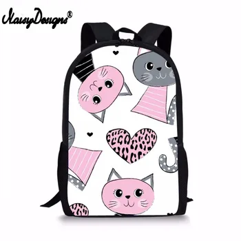 

NOISYDESIGNS Sweet Cat Girls School Bags Cartoon Pattern Kid Backpack Children School Backpack Girl Cute Bag Mochilas escolar