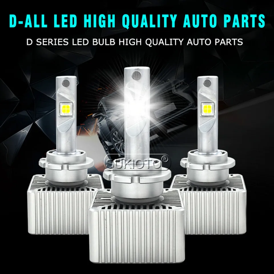 SUKIOTO NO Error LED Headlight D2S led 6000K D3S D1S LED Canbus Bulb D4S D5S All in One 70W 7600LM Car Conversion Headlamp Kit  (10)