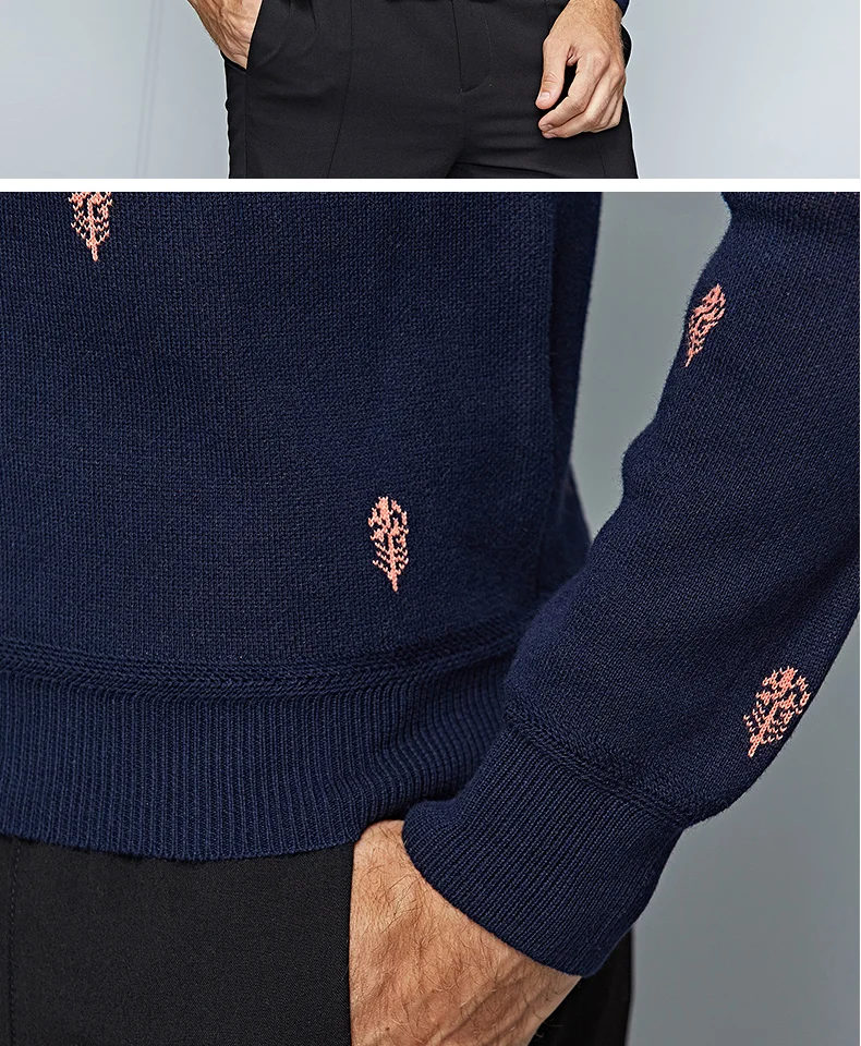 2017 Зимний вязаный свитер Для мужчин 100% хлопок Повседневный пуловер брендовая одежда с длинными рукавами и круглым вырезом пуловеры для