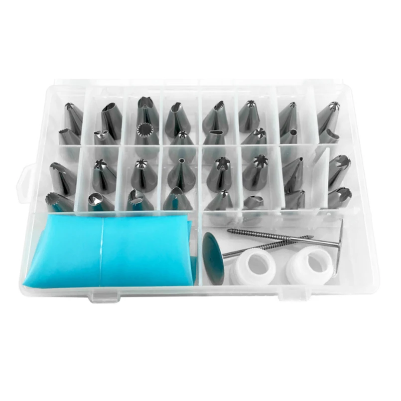 

38pcs/set Cake Decorating Tools Decorating Tip Set Icing Piping Nozzles Pastry Bag Decorating Nails Plastic Adapter DIY Bakeware