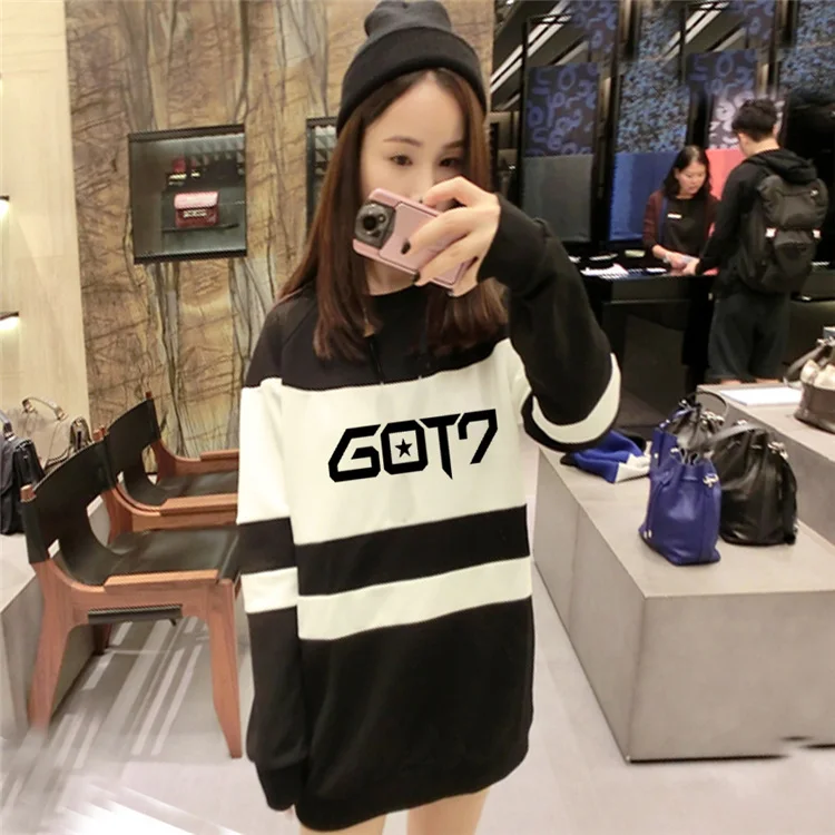 

GOT7 2016 New Korean Women Slim Harajuku Sweatshirts Plus Size Clothing Couple Card Number Printed hooded Casual