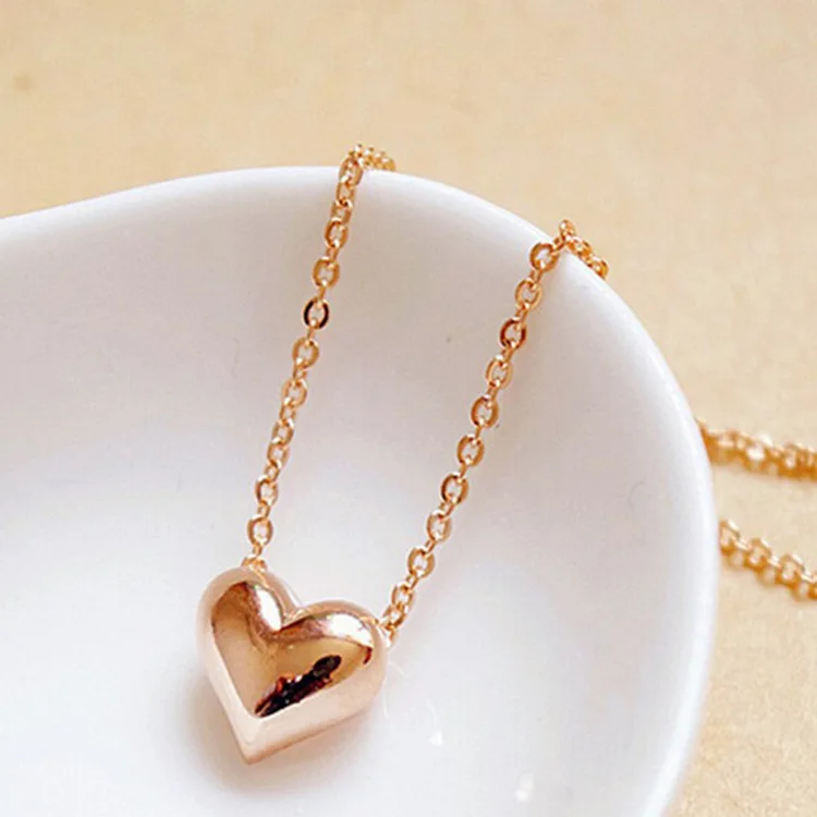 

Fashion Elegant Exquisite Pendant necklace heart design gold sliver color simple jewelry for women wedding gift 2019 hot new