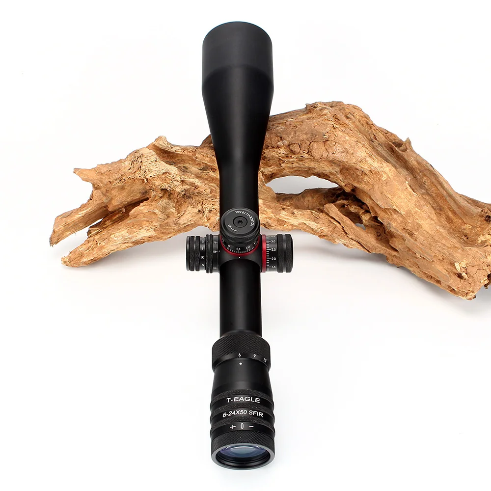 T-Eagle ER 6-24X50 SFIR Tactical Optical Sights Hunting Riflescope Glass Etched Reticle Built-in Bubb Level Scope for Rifle  (6)