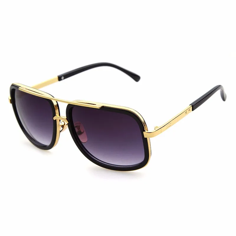 High Fashion Square Mens Sunglasses Brand Designer Unisex Gold Metal Frame Male Eyewear Quality Gradient Sun Glasses For Women