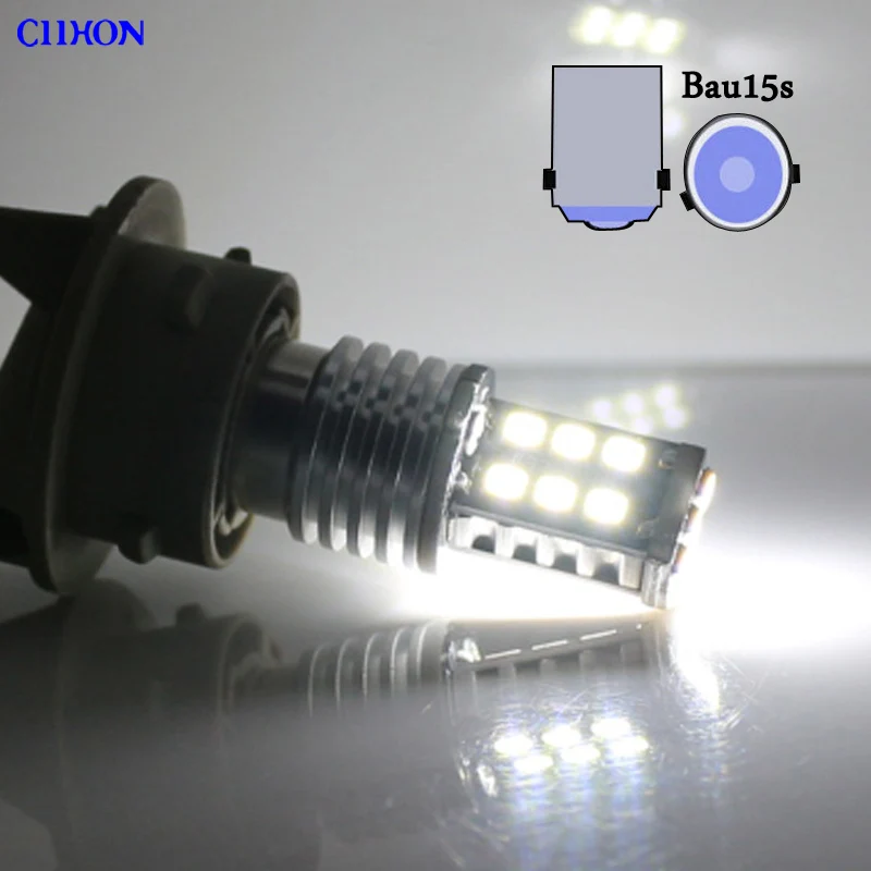 2 шт. 1156 Ba15s P21w Bau15s 15 SMD светодиодный лампы 7506 1141 автоматический тормозной фонарь заднего хода T20 7440 7443 указатель поворота светильник ciihon - Испускаемый цвет: white-bau15s