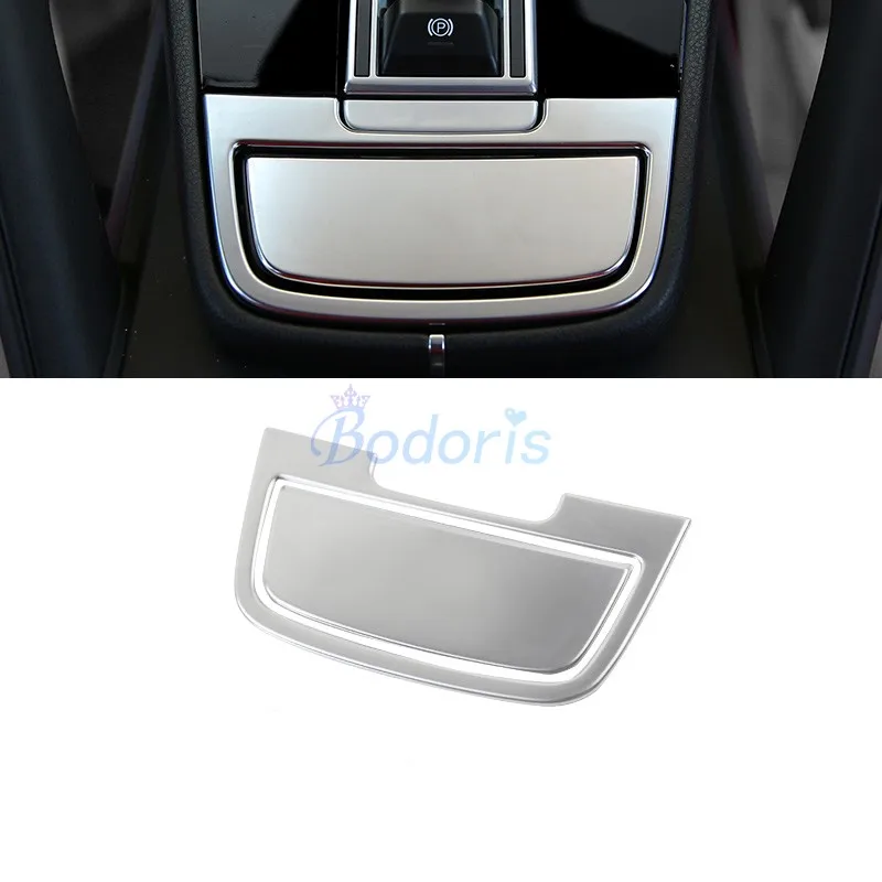 

For Porsche Cayenne 2018 2019 Interior Front Gear Box Storage Box Cover Panel Silver Color Chrome Car Styling Accessories