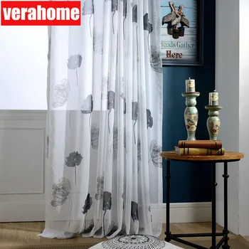 

Lotus leaf tulle curtains sheer for living room bedroom green Voile curtain drapes windows panel